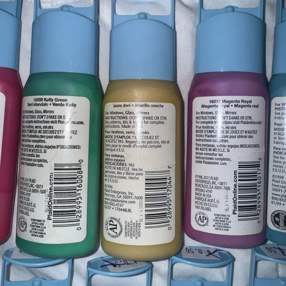 20 Bottles of Plaid Gallery Stained Glass Mirror Window Paint
